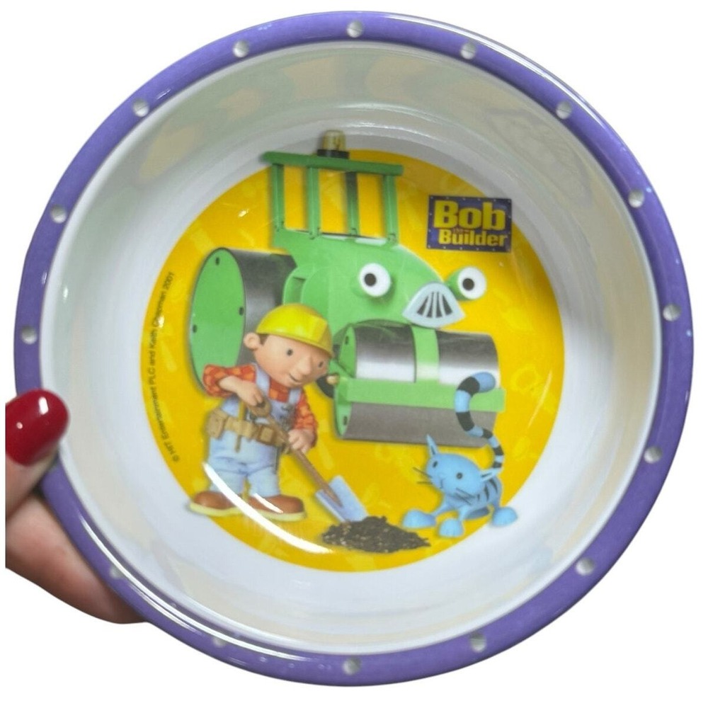 Vintage 2001 Bob the Builder Bowl Zak Designs Toddler Melamine Dish - Picture 7 of 9